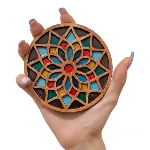 زیر لیوانی مدل چوبی طرح سنتی - تصویر 3