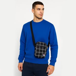 کیف دوشی فیلا با طرح چک سیاه و سفید – طراحی مدرن و کاربردی
