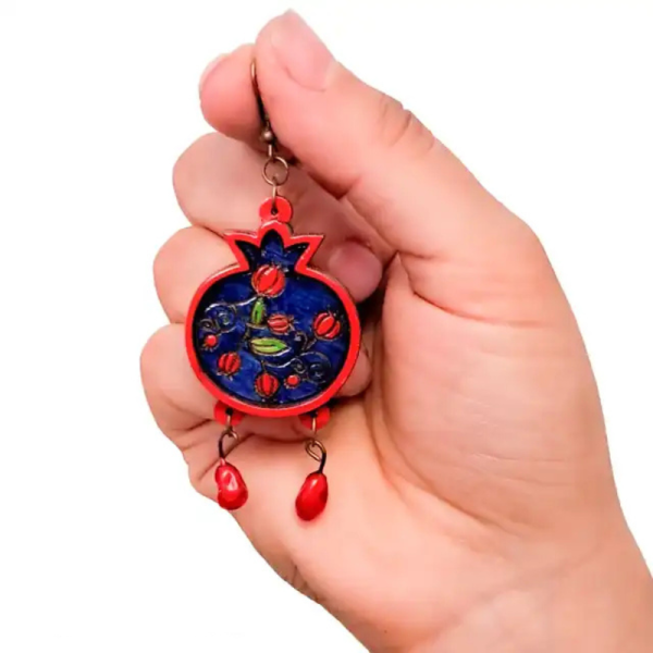 گوشواره طرح انار مدل شب یلدا - تصویر 2